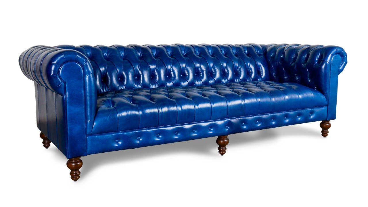 XXL Big Sofa Couch Chesterfield 240cm Polster Sofas 4 Sitzer Leder Textil #270