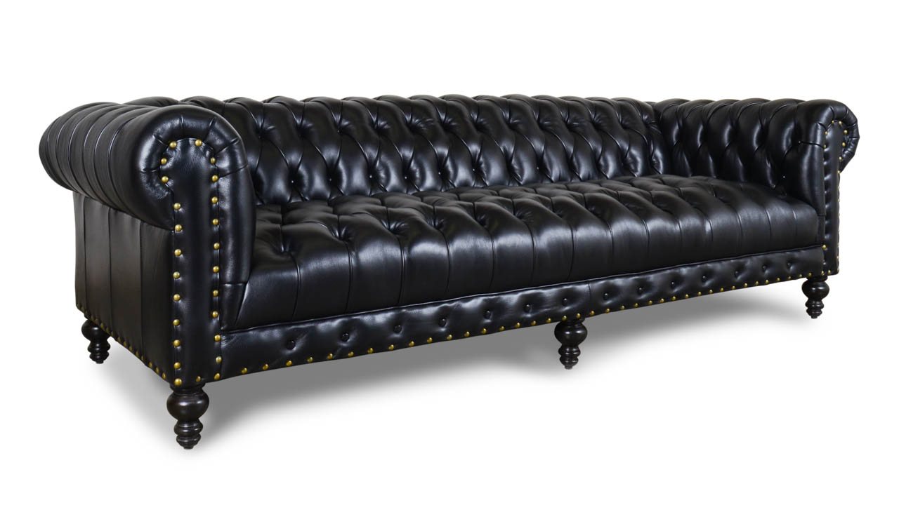 XXL Big Sofa Couch Chesterfield 240cm Polster Sofas 4 Sitzer Leder Textil #272