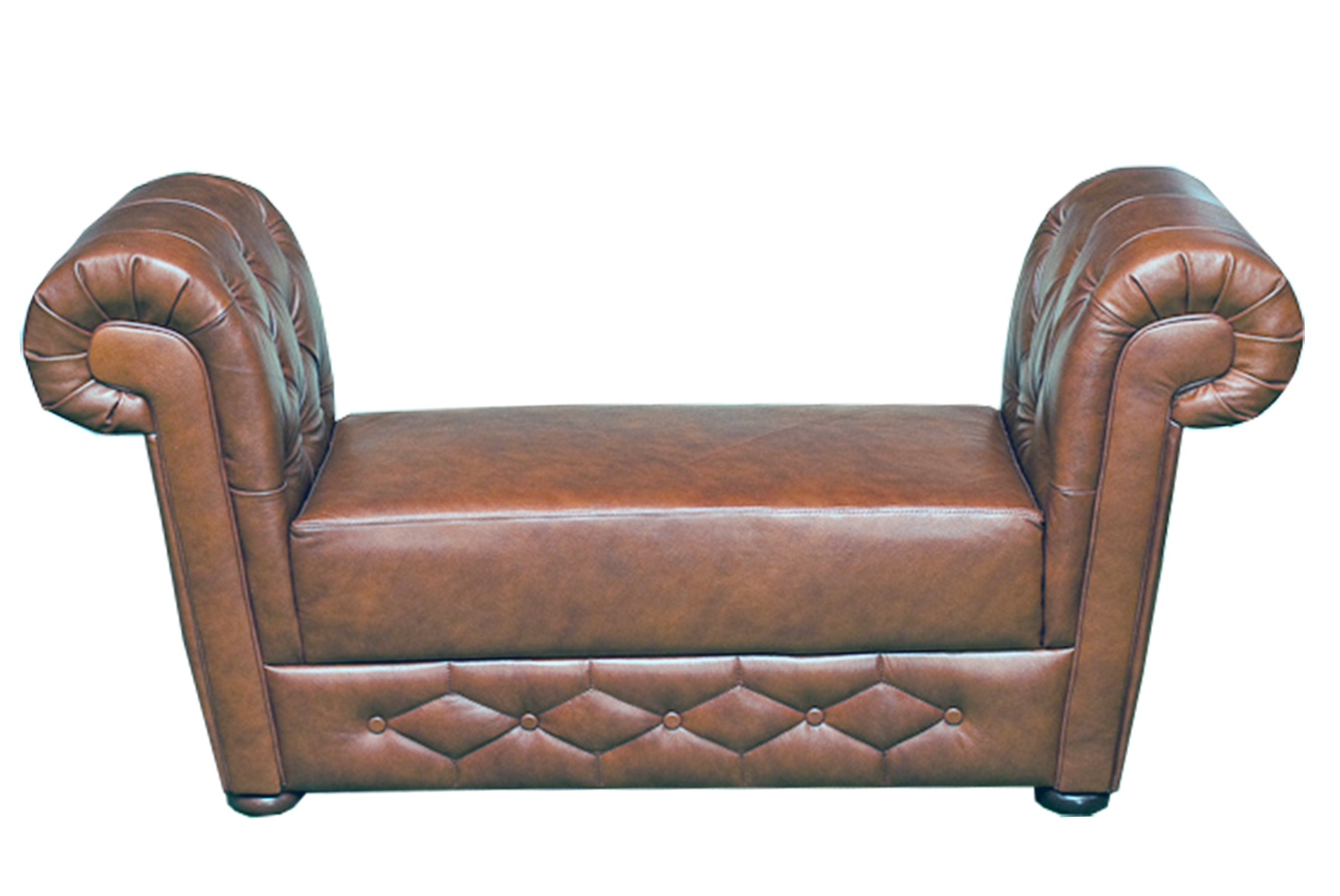 Chesterfield Hocker Leder Polster Fußhocker Chaise Ottomane Pouf Relax Neu