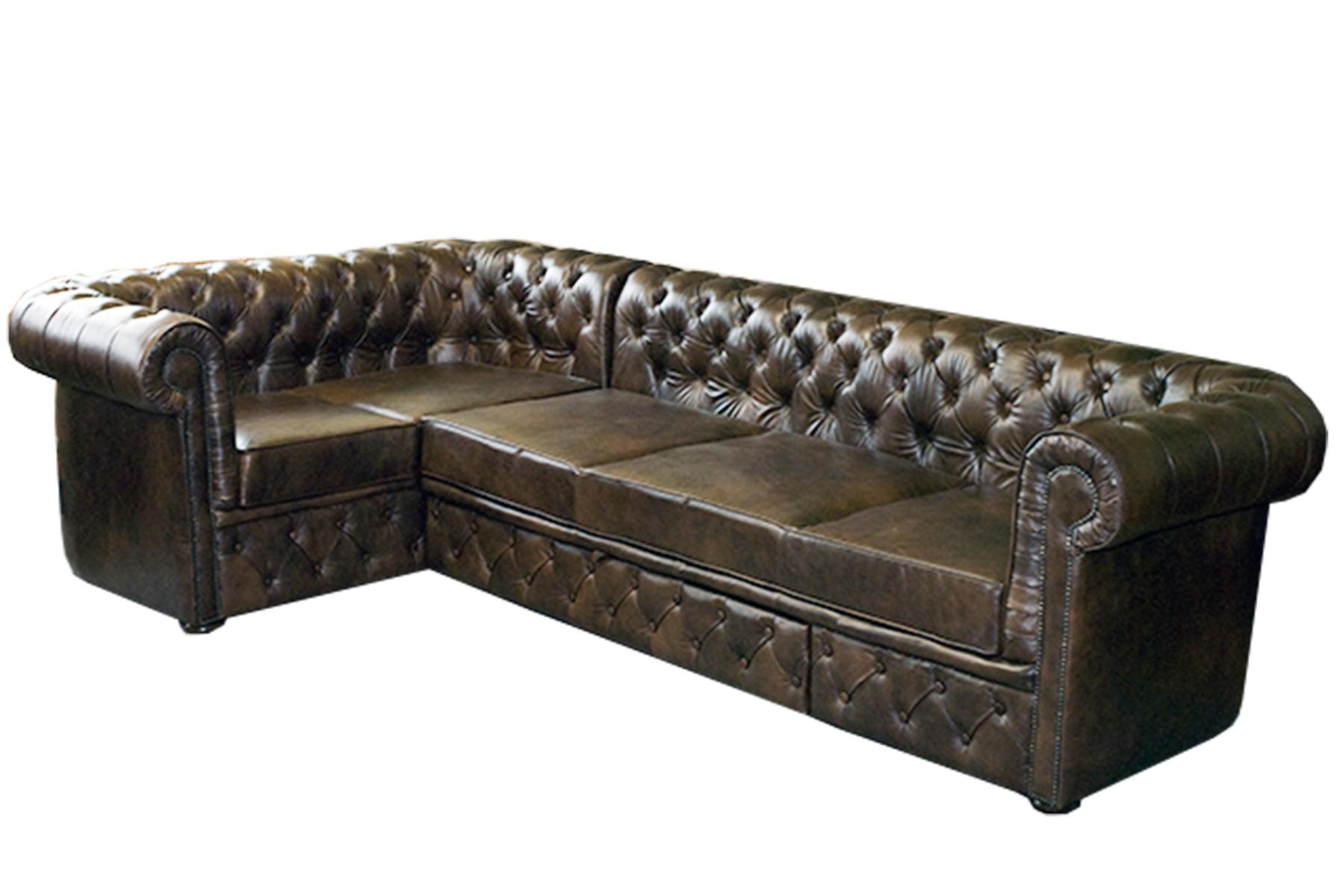 Chesterfield Ecksofa Sofa Couch Polster Eck Garnitur Ledersofa Wohnlandschaft