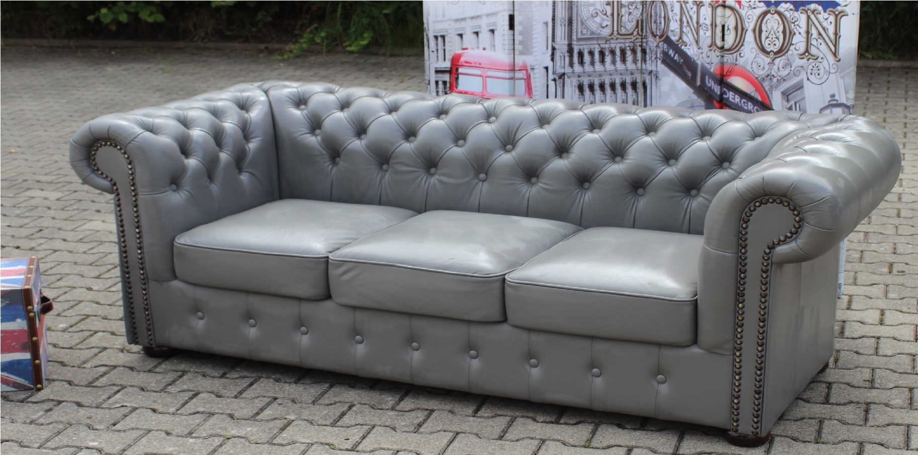 Chesterfield Sofa Napoli Designer Couchgarnitur SOFORT LIEFERBAR Ledersofa Neu