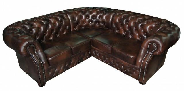 Ecksofa Sofa Ledersofa Polster Couch Eck Garnitur Chesterfield Wohnlandschaft