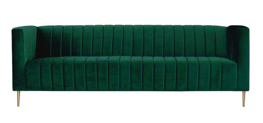 Dreisitzer Grün Sofa Stoff Wohnzimmer Design Couchen Polster Sofas xxl big neu