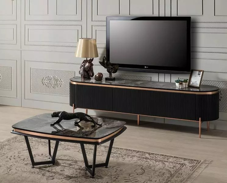Modern RTV Sideboard Lowboard Couchtisch Fernsehtisch Tisch Möbel 2tlg