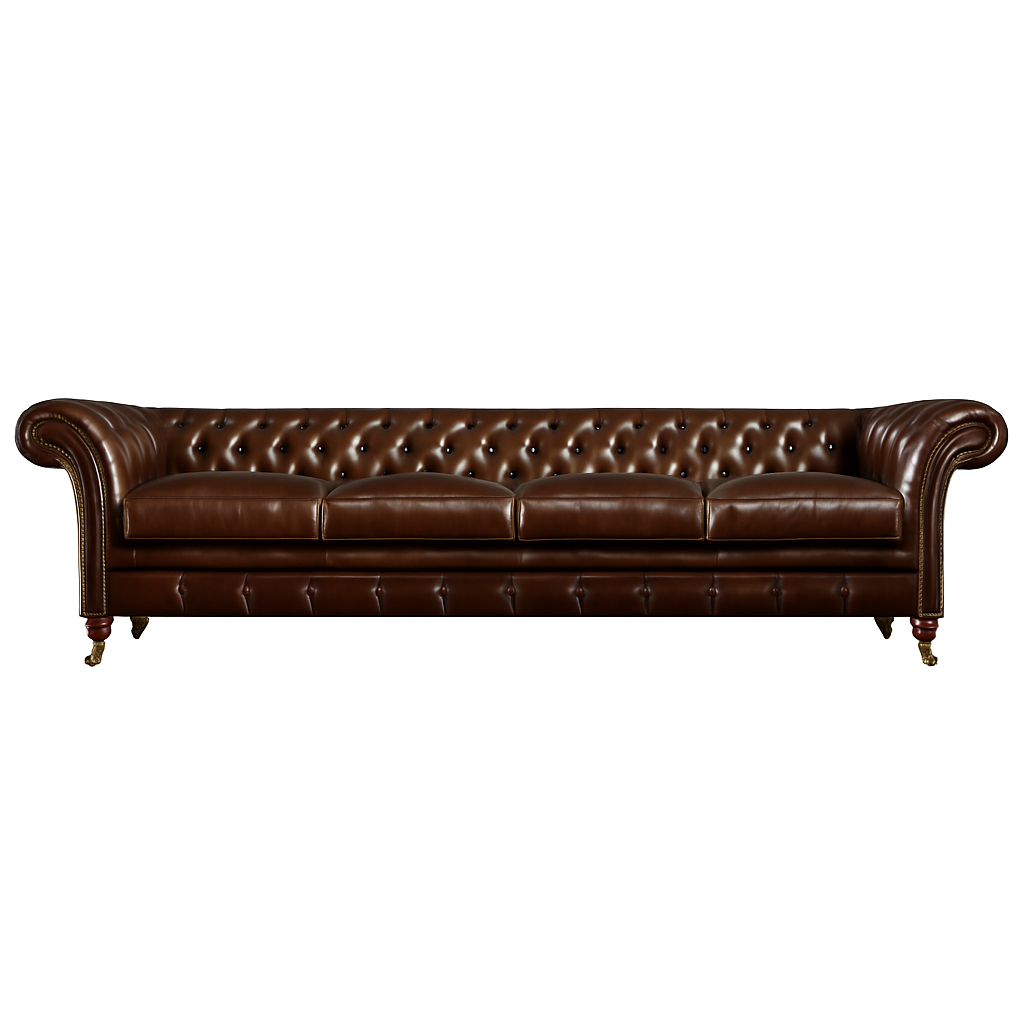 Wohnzimmer Design Möbel Braun Big Sofa Viersitzer Couch Chesterfield
