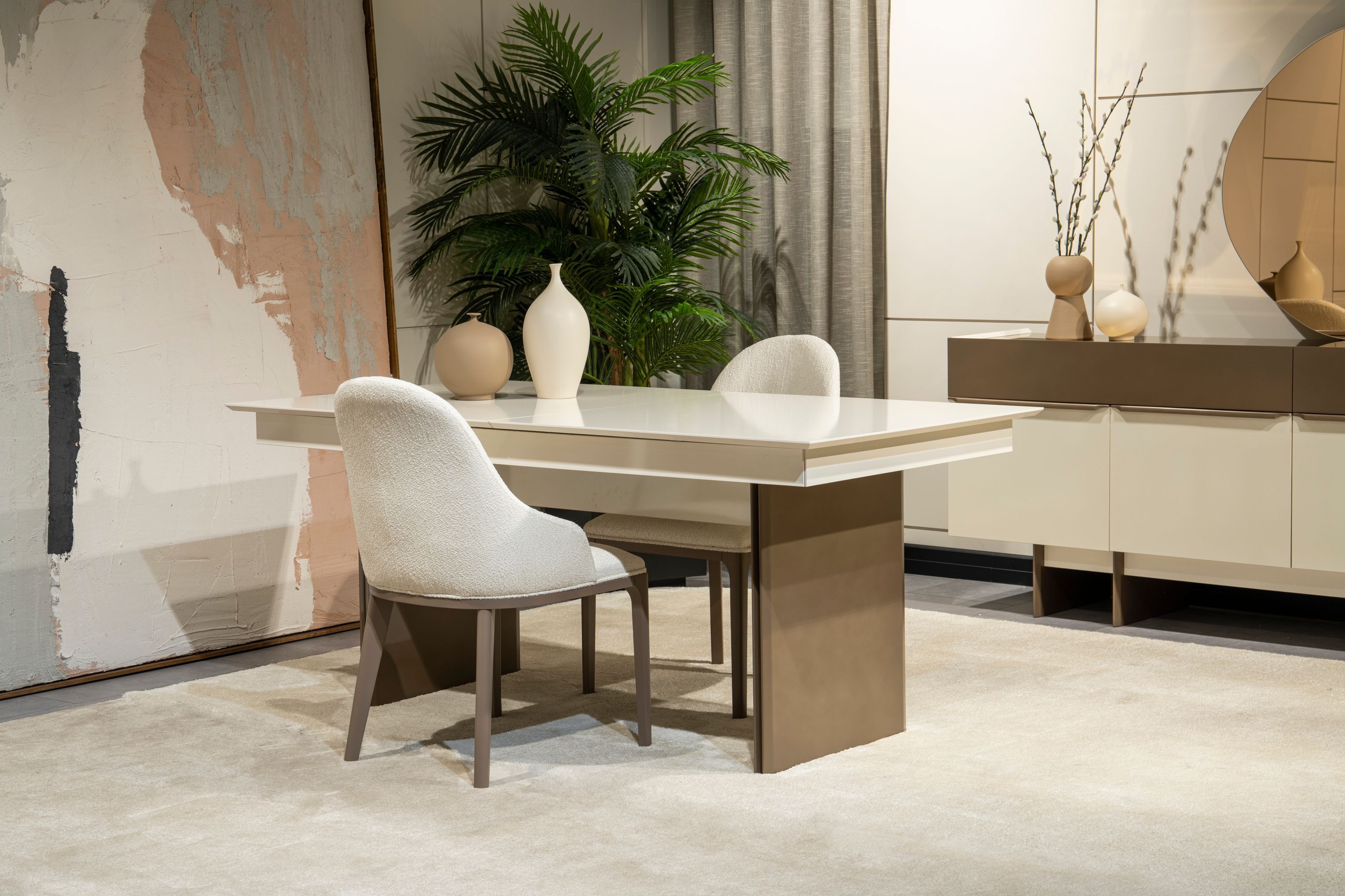 Schicke Esszimmer Garnitur Küchen Set Designer Esstisch 6x Sitzstühle