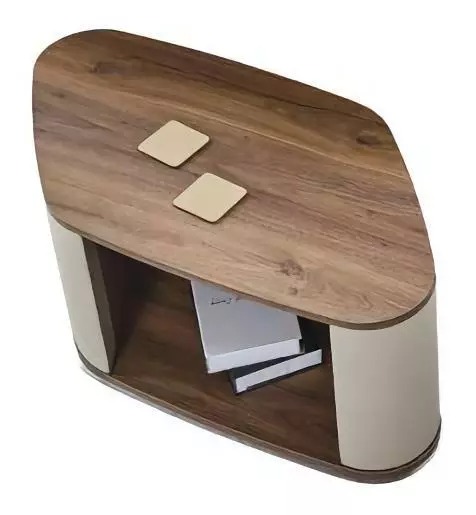 Designer Couchtisch Mit Regal Holztisch Stauraum Arbeitszimmer Büromöbel