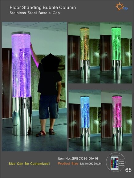 Luxus Säule Wassersäulen Wasser Wand Säulen 220cm Edelstahl SOFORT