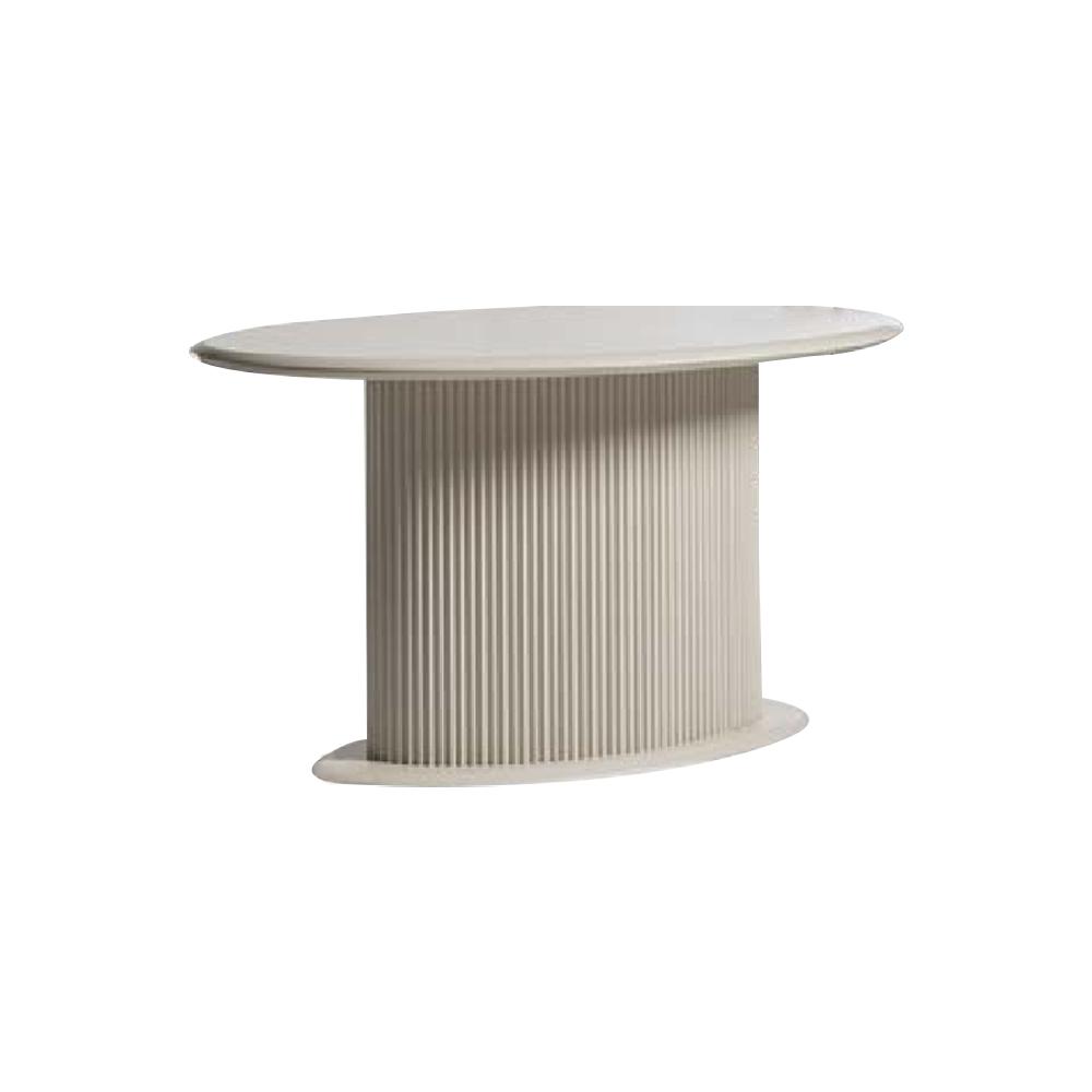 Moderne Holztisch Esszimmertisch Esstisch Oval Tisch Holz Beige 140 cm Sofort