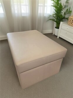 Hocker Sofa Pouf Polster Beistellhocker Fußhocker Ottomane Beige Möbelhocker Sofort