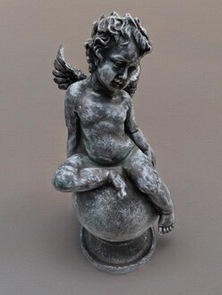 Statue Figur Engel auf Erde Globus Statuen Skulpturen Dekoration Sofort