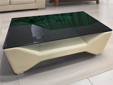 Designer Leder Tische Glas Couchtisch Sofa Wohnzimmer Tisch Sofort