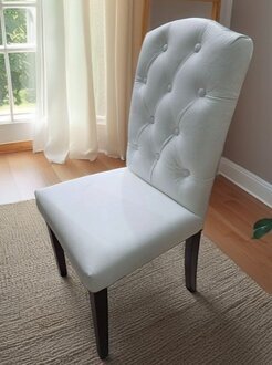 LEHNSTUHL WEIß KUNSTLEDER STUHL SESSEL LEDER STÜHLE BRAUN HOLZ SOFORT