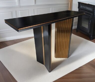 Designer Luxus Konsole Tisch Konsolen Tische Holz Metall Gold Klassischer Sofort