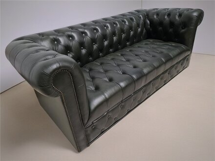 3-Sitzer-Designersofa Sofa mit weicher Polsterung Sofas Naturleder Antikgrün Sofort