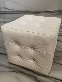 Beige Hocker Quadratisch Leder Sitz Neu Fußhocker Polster Neu Bank Beistellhocker Sofort