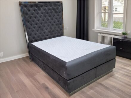 Bett Textil Schlafzimmer Möbel Luxus Moderne Grau Betten Sofort