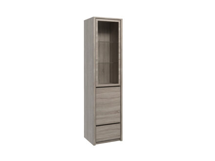 Vitrinenschrank aus Holz in Grau modern eleganter Stil