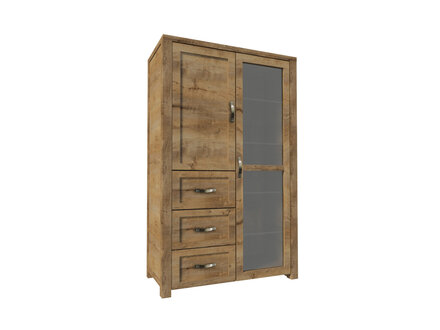 Vitrinenschrank aus Holz in Braun modern eleganter Stil