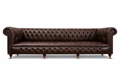 Chesterfield 4 Sitzers Klassische Luxus Sofa Couch Sofa Leder 100% Leder Sofort