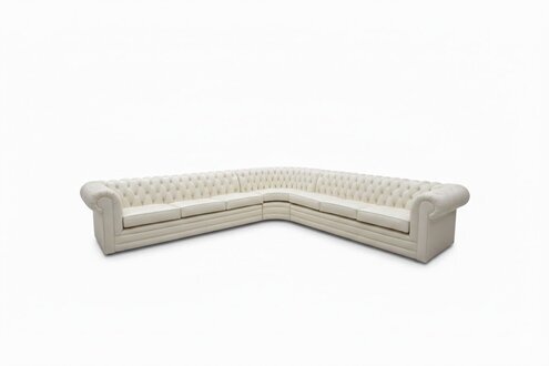 Ledersofa Polsterecke Ecksofa Chesterfield Garnitur Sofa 100% Leder Sofort
