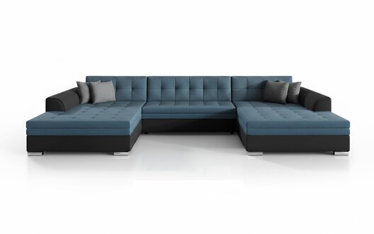 Design Ecksofa U-Form Vento Bettfunktion Couch Polster Textil Sofas Sofort
