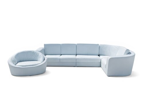 L Form Ecksofa + Sessel Couchgarnituren Weiß Polster Sitz Couchen 2 tlg. Sofort