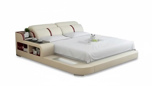 Design Leder Bett Luxus Polster Betten Doppel Modernes Sofort