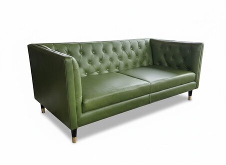 Chesterfield Sofa 3 Sitzer Grün Couch Garnitur Leder Sofort