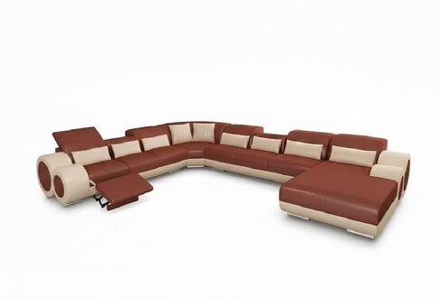 Ledersofa Couch Wohnlandschaft Ecksofa Eck Garnitur Design Modern Sofa Sofort