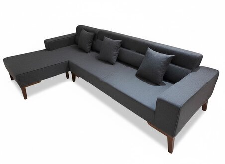 Luxus Graues L-Form Sofa Moderne Eckcouch Sitzecke Textil Möbel Sofort