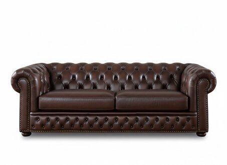 Chesterfield design luxus Sofa Polster garnitur Leder 3 Sitzer 100% Leder Sofort