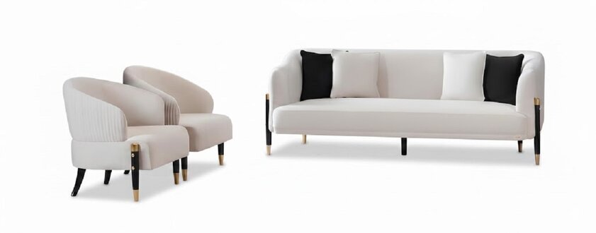 Sofagarnitur 3+1+1 Sitzer Set Design Sofa Neu Polster Couchen Couch Garnitur Neu Sofort