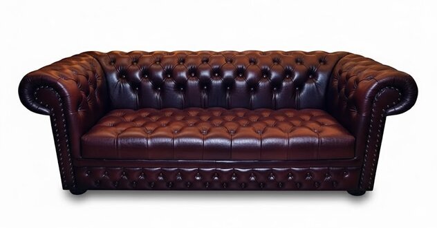 Chesterfield Sofa Couch 3 Sitz Leder Couch Sofas Couchen Braun 100% Leder Sofort