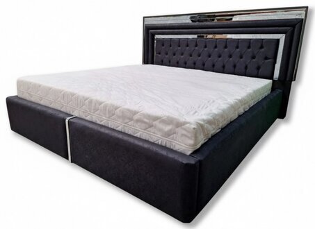 Schwarzes Luxus Chesterfield Doppelbett Moderne Bettgestelle Holz Möbel Sofort