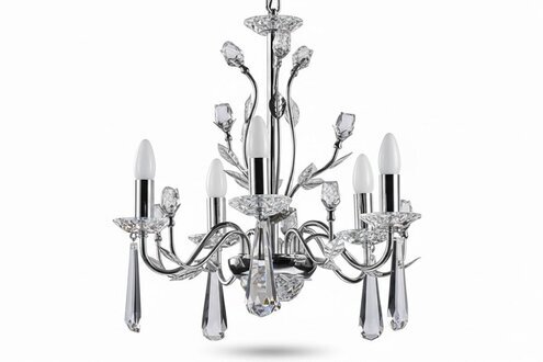 Sibler Kristall Deckenleuchter Beleuchtete Kronenform Prunkdeckenlampe Sofort