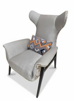 Sessel Sitzer Design Wohnzimmer Polster Holz Polster Moderne Luxus Grau Sofort