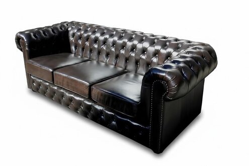 CHESTERFIELD SOFA 3 SITZER NAPOLI POLSTER BRAUN 100%LEDER SOFORT