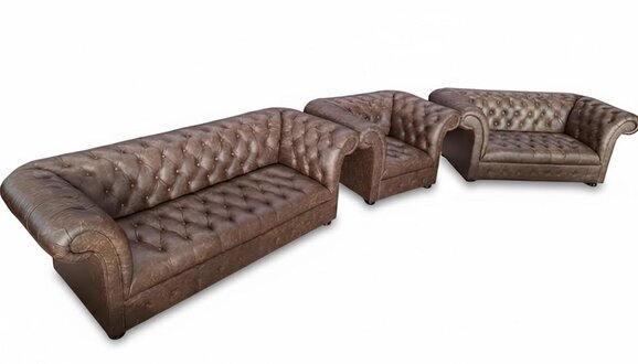 Chesterfield Sofagarnitur 3+2+1 Couchen Polster Möbel Set 3tlg. Sofort