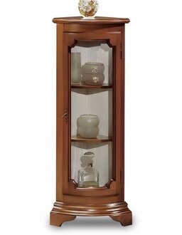 Klassische Eck Vitrine Glas Schrank Wohnzimmer Schaufenster Luxus Braun Vitrinen Sofort