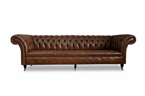 Chesterfield Polster Sofas Design Luxus Couch Sofa 4 Sitzer 100% Leder Sofort