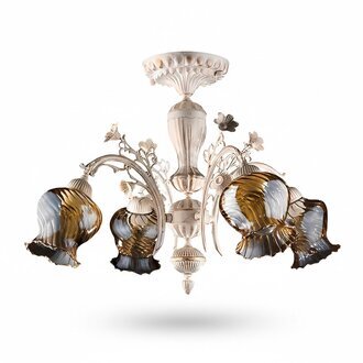 Deckenlampe Deckenleuchter Blumen Lüster Kronleuchter Lampe Glas Sofort