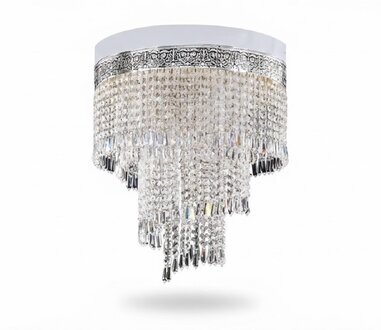 Lüster Deckenleuchter Silber Kronleuchter Deckenlampe Kristall 40x70cm Sofort