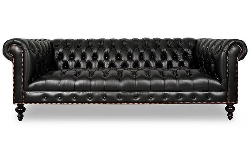 Hochwertige Leder Sofa Chesterfield Couch England Schwarz 100% Leder Sofort