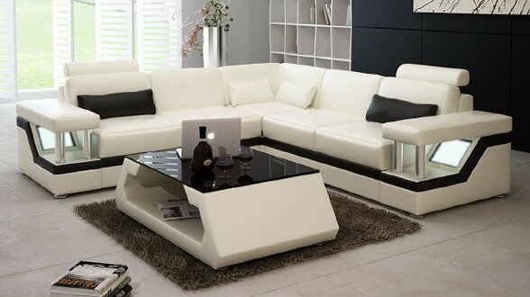 Patentiertes Design Ecksofa BERLINb Sofa Couch Polster Leder Ecke Wohnlandschaft
