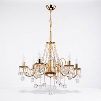 Goldene Kronlüster Kristall Kronleuchter Lichtpendelleuchte Deckenleuchter Sofort