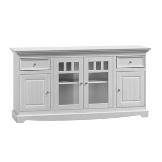 klassische Kommode Landhaus Sideboard Weiß Buffet Schrank Wohnzimmer