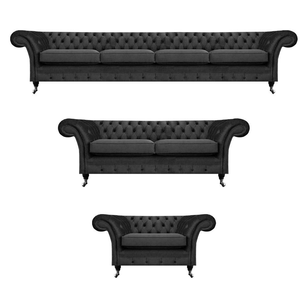 Komplett Set Chesterfield Sofas Einrichtung Sofagarnitur Sessel Wohnzimmer 4+2+1