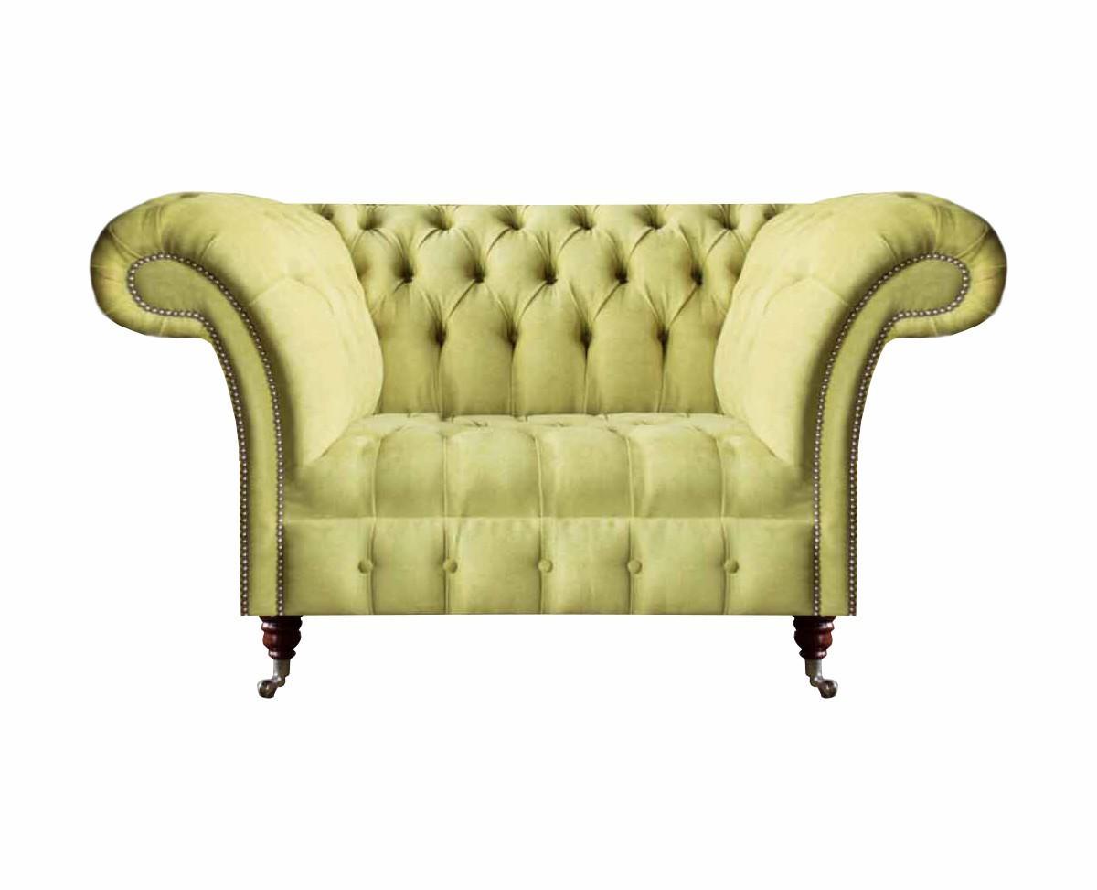 Sofa Couch Zweisitzer Gelb Luxus Sitzmöbel Chesterfield Wohnzimmer Polstersofas
