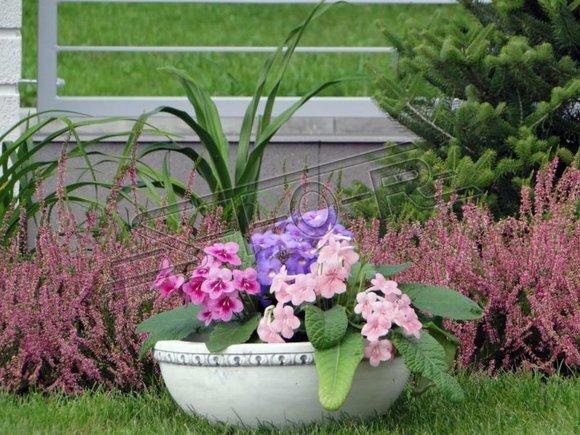 Blumenkorb Blumen Vase Gefäss Garten Terrasse Dekoration Statue Figuren
